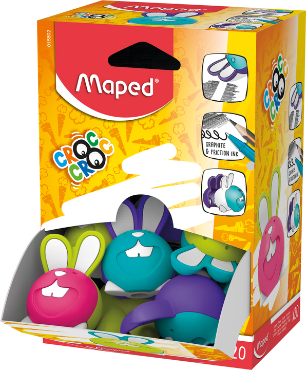 Maped Gomme en plastique CROC CROC PUZZLE, présentoir de 20