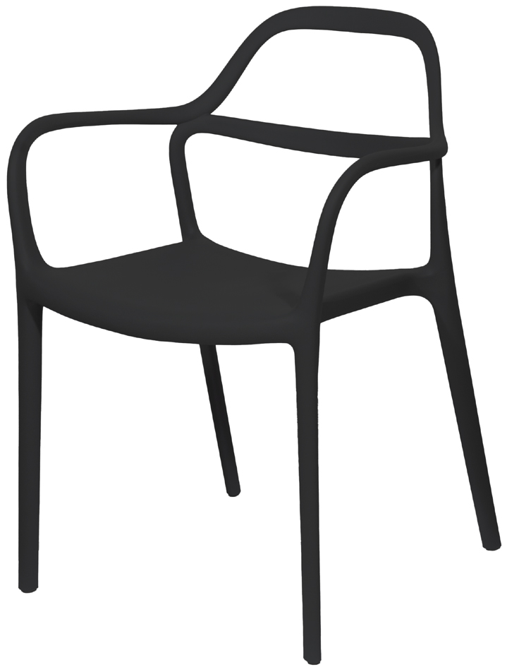PAPERFLOW Chaise visiteur d'extérieur NOVA, set de 2, noir