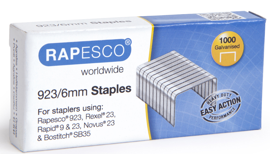 RAPESCO Agrafes 923/10, 1.000 pièces, galvanisé