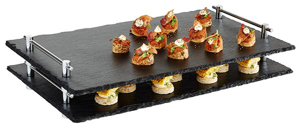 Plateaux de service en ardoise, rectangu