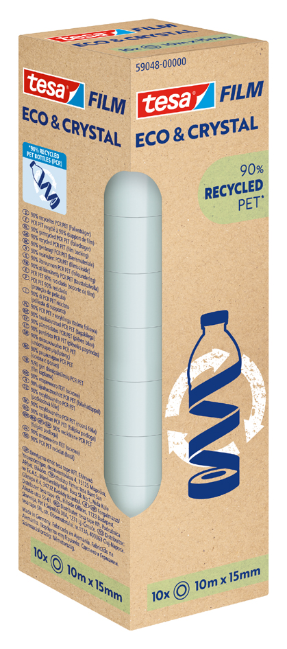 tesa Film ECO & CRYSTAL, 15 mm x 10 m, transparent