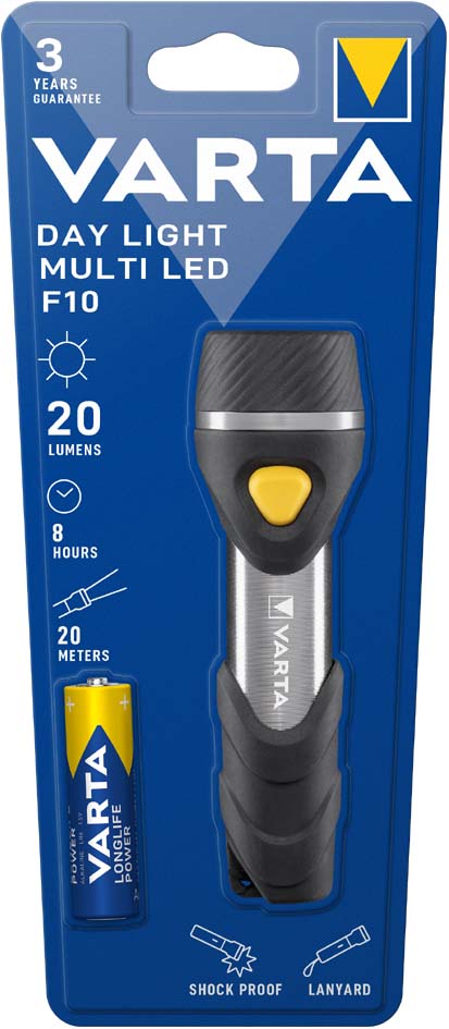 VARTA Lampe de poche 'Day Light' Multi LED F10, avec piles