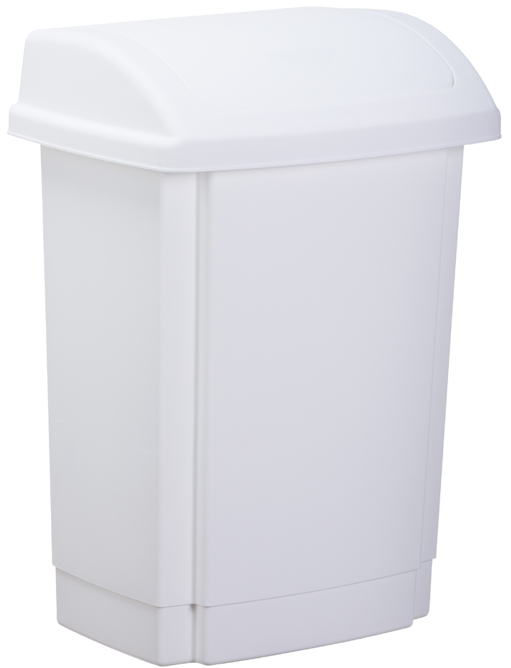 past team Poubelle à couvercle basculant, 25 litres, blanc