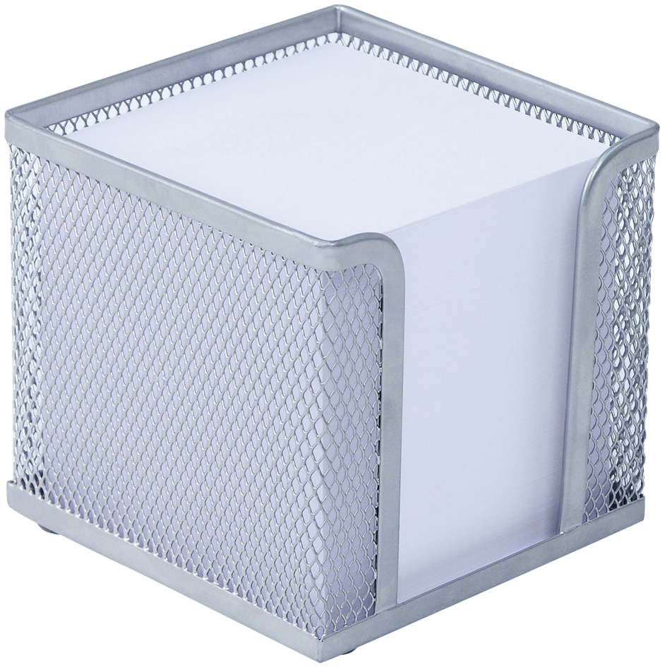 WEDO Bloc cube avec boîtier 'Office', fil métallique, argent