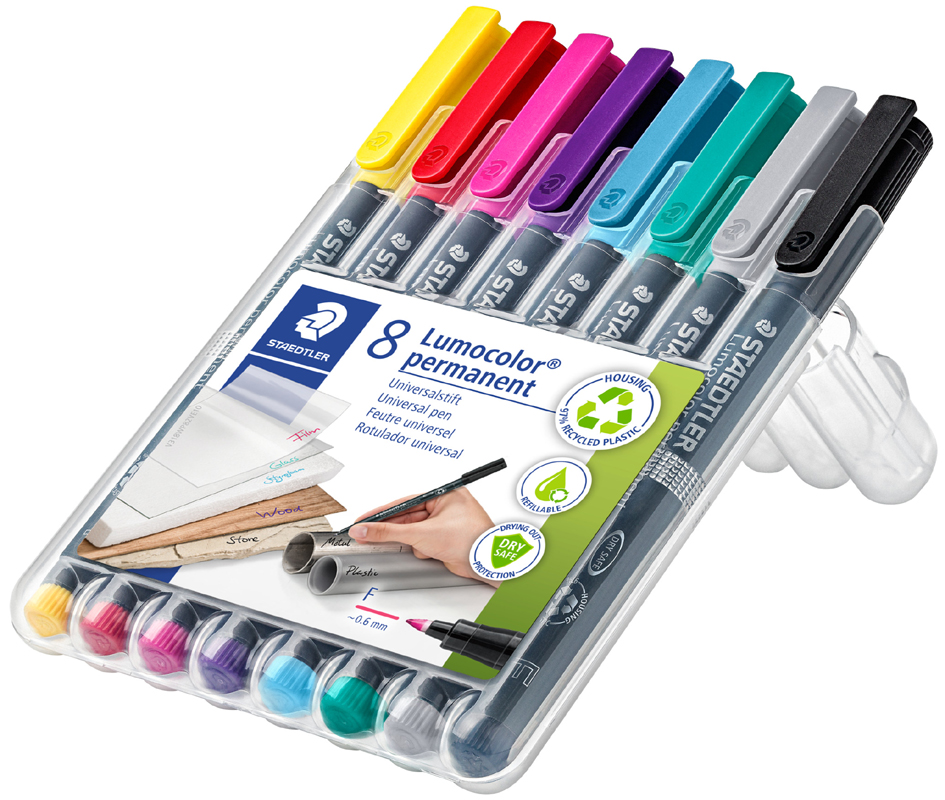 Marqueur permanent Lumocolor 318 F, étui de 8 (87890890)