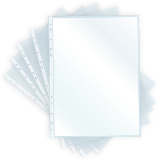 pavo Pochette perforée A4, PP, 0,08 mm, transparent brillant