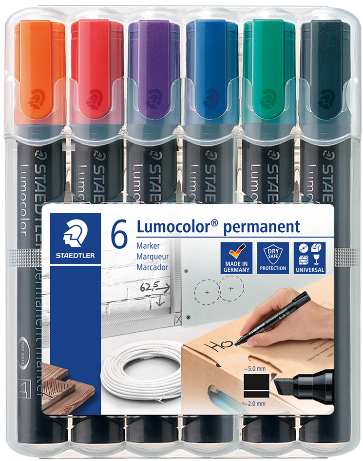 Marqueur permanent Lumocolor, étui de 6 (5655452)