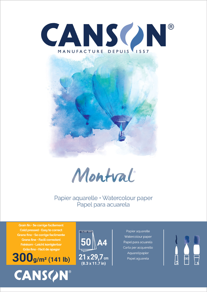 CANSON Bloc de papier aquarelle 'Montval', A3, 100 feuilles