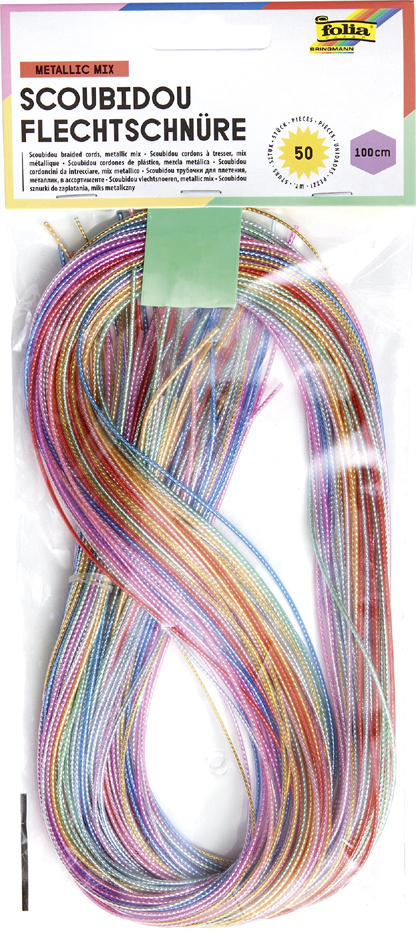 folia Fil pour scoubidou Metallic Mix, longueur: 1 m