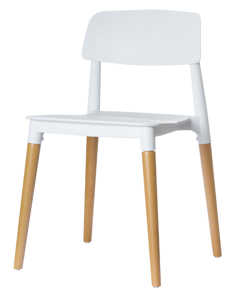 PAPERFLOW Chaise visiteur 'GLAMWOOD', ensemble de 2, blanc