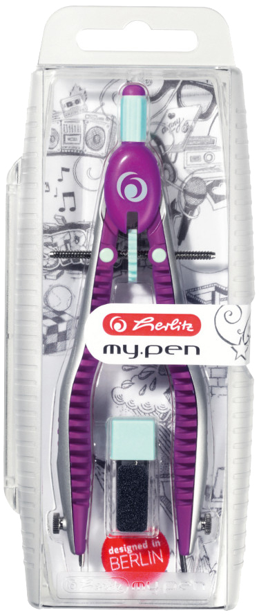 herlitz Compas à réglage rapide my.pen, lilas/menthe