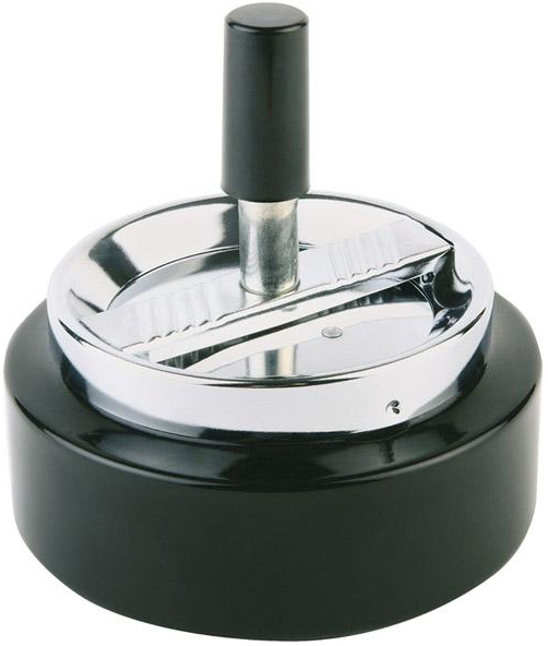 APS Cendrier rotatif PUSH, argent / noir