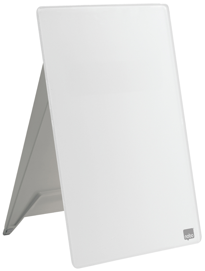 nobo Chevalet de bureau en verre, A4, blanc