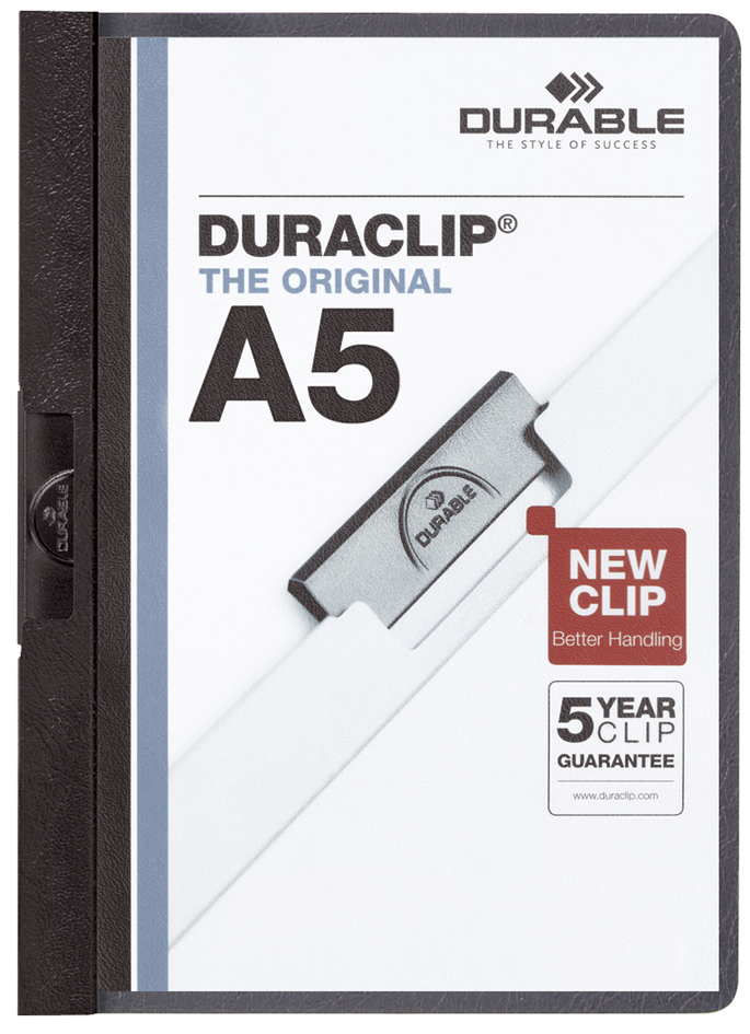 DURABLE Chemise à clip DURACLIP, A5, noir
