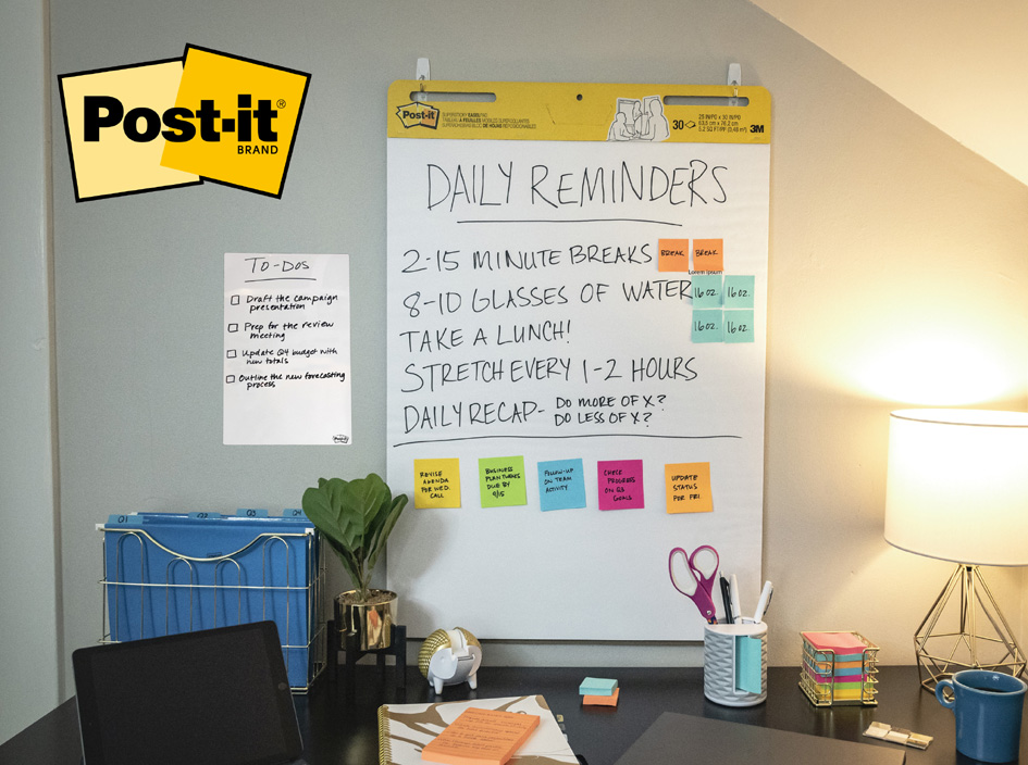 Post-it Bloc de conférence 'Wall Pad', 508 x 584 mm, blanc