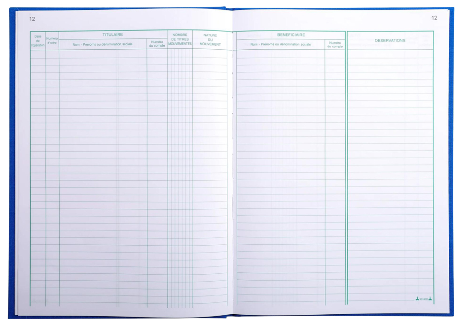 Registre "Mouvements de titres"