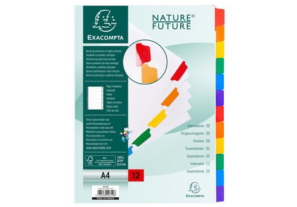 EXACOMPTA Intercalaires en carton, A4, 12 touches