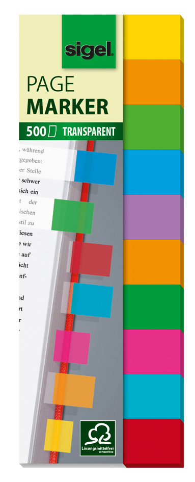 sigel Marque-page repositionnable Film Multicolor, 44x12,5mm