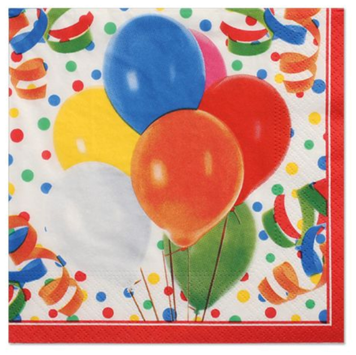 PAPSTAR Serviettes à motifs 'Lucky Balloons', 330 x 300 mm