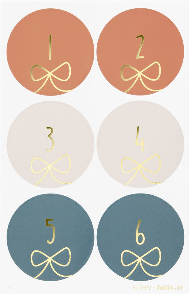 folia Stickers pour calendrier de l'Avent 'ROUND BOWS'