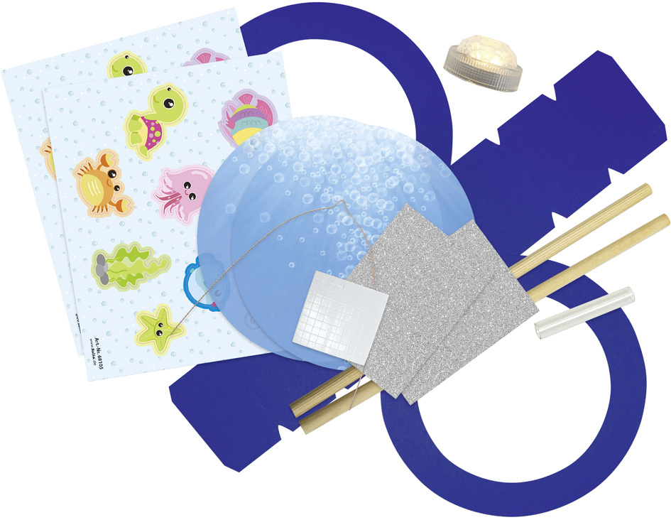 Kit de lanterne en papier "Monde sous-marin", contenu