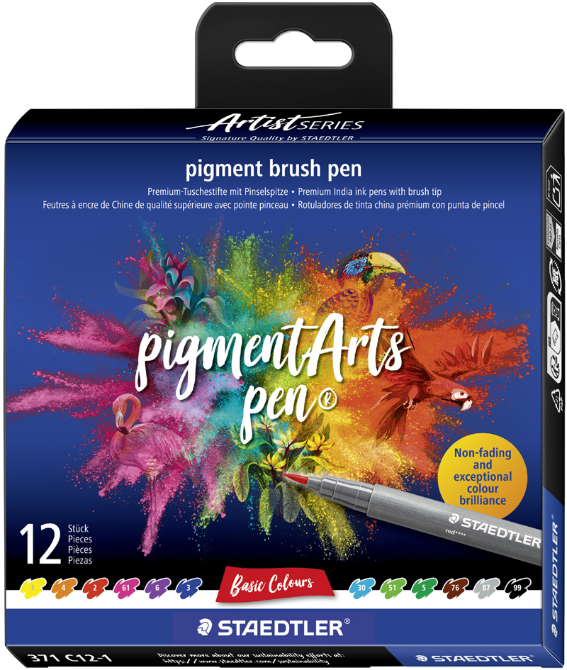 STAEDTLER Feutre pigment brush pen 'Basic Colours'
