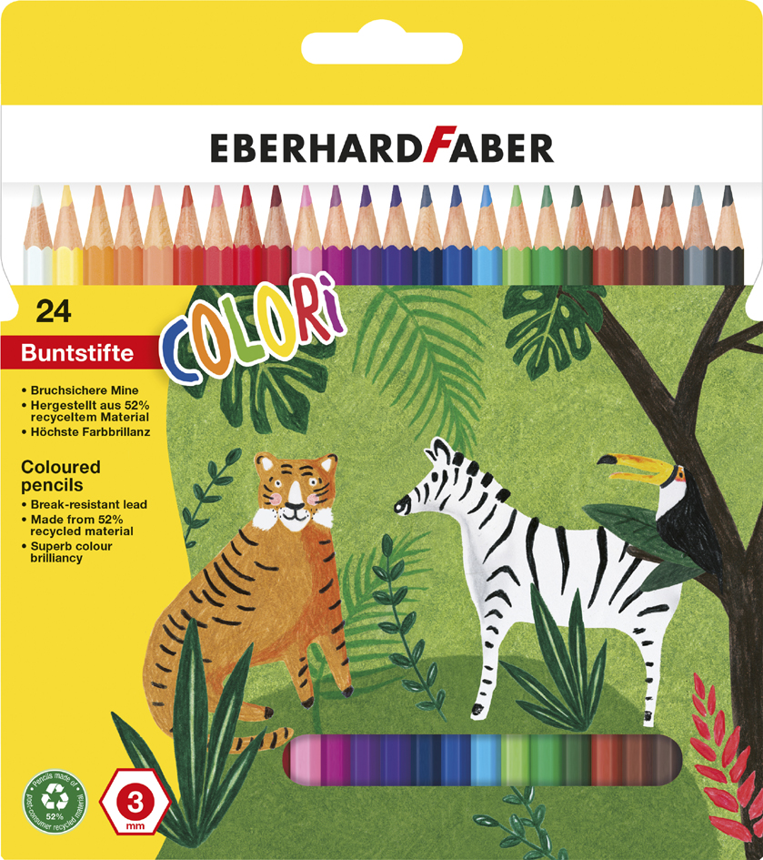 EBERHARD FABER Crayon de couleur COLORI, étui carton de 24