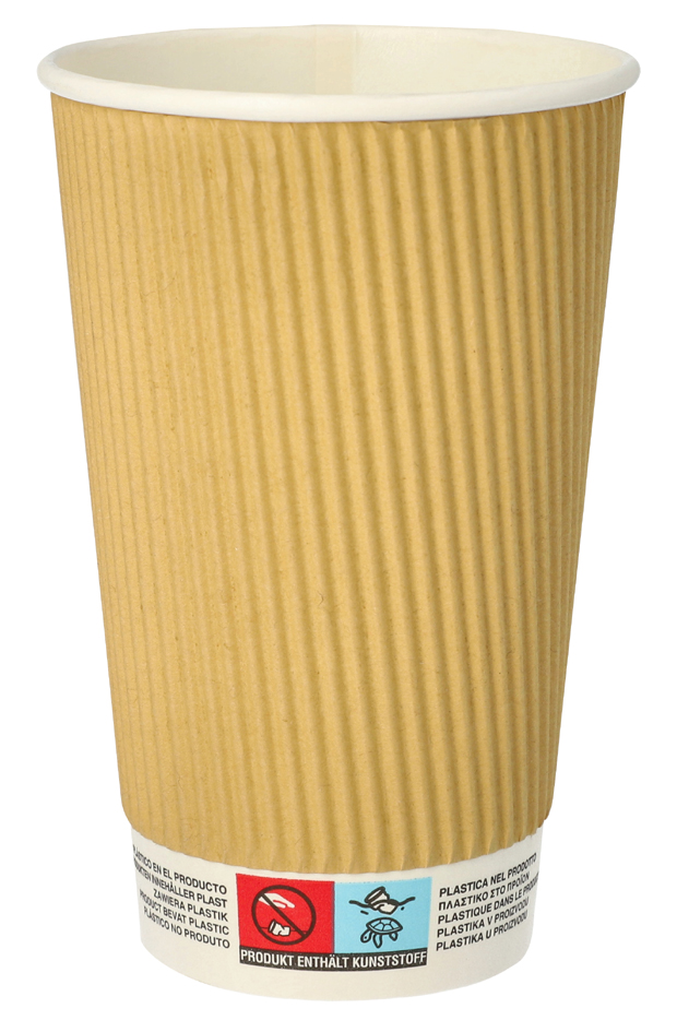 PAPSTAR Gobelet en carton 'pure' Ripple Wall, 0,4 l, beige