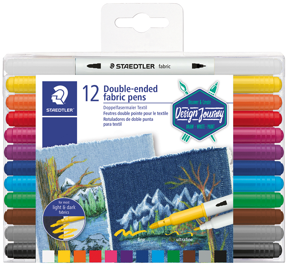 STAEDTLER Feutre double pointe textile, étui de 12