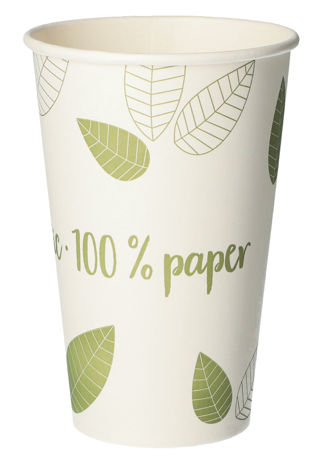 PAPSTAR Gobelet en carton 'pure' ZERO, 0,3 l, beige/vert