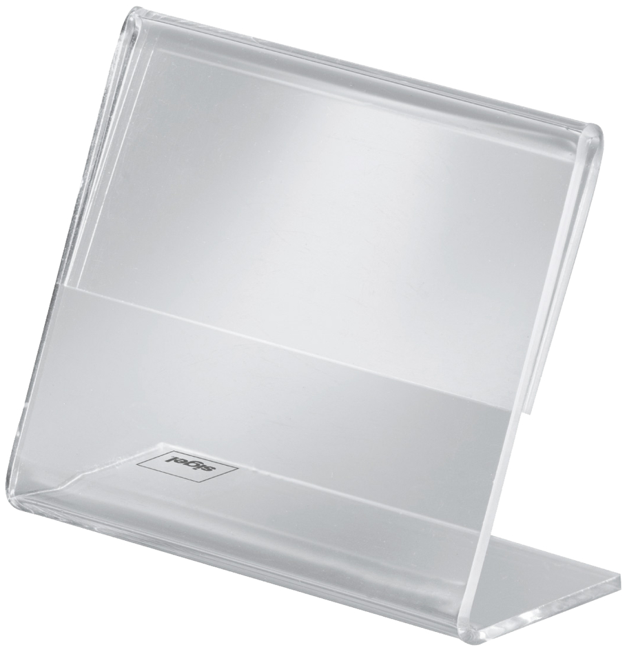 Présentoirs de table plastique, incliné