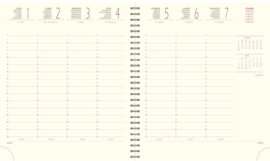 Agenda de bureau "SAD 18S" - grille