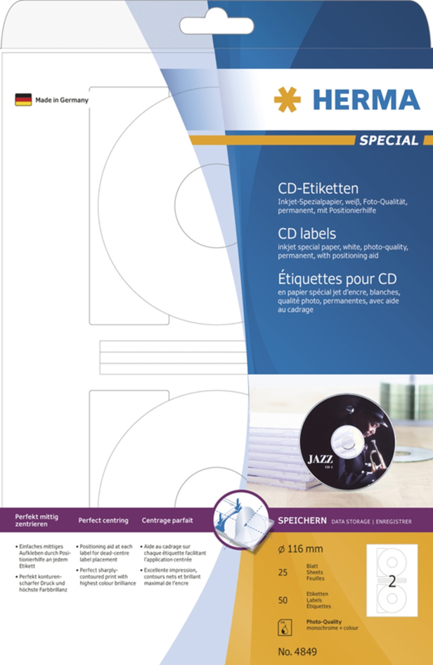 Visuel de référence: Étiquettes pour CD / DVD à jet d'encre SPECIAL