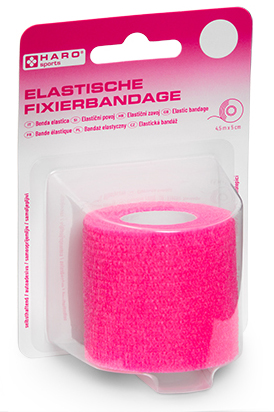 Bande de fixation élastique, dans son emballage - rose vif