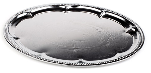 APS Plat de service, ovale, (L)460 x (P)340 mm, argent