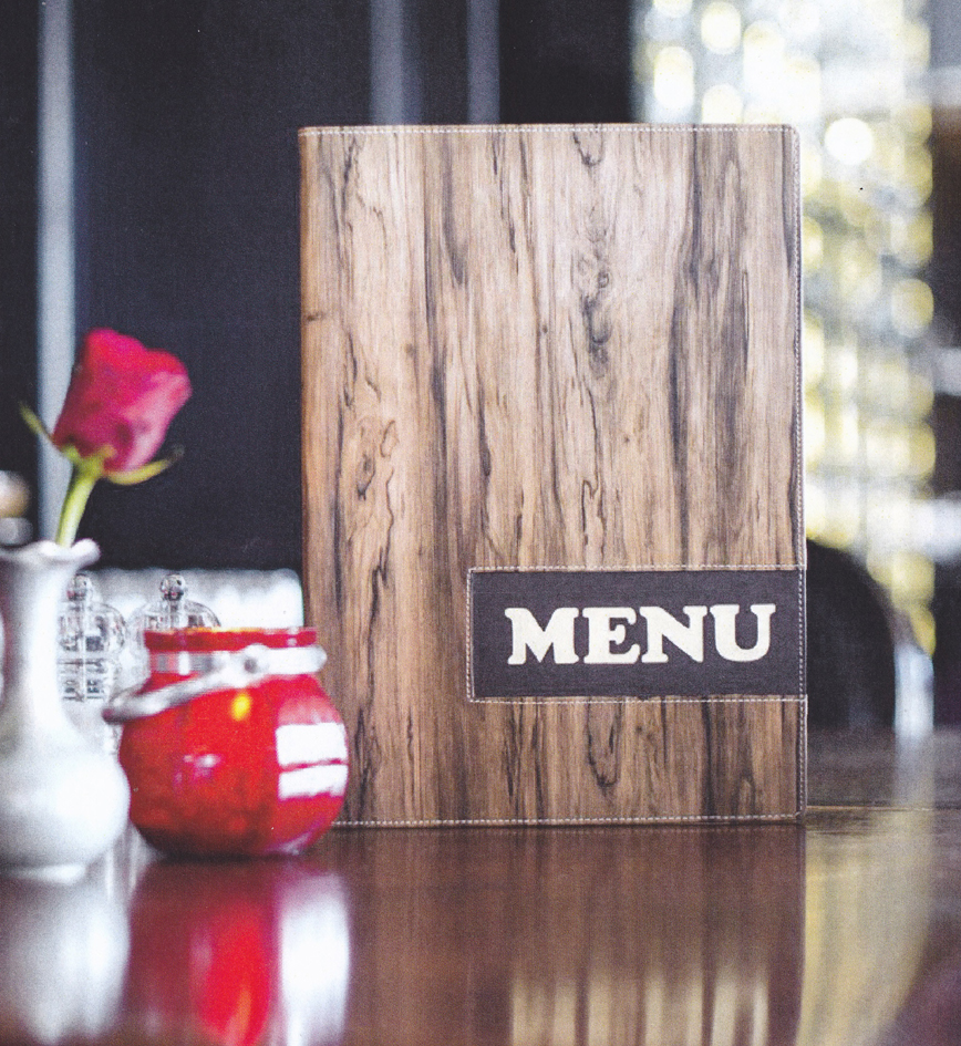 Visuel de référence: utilisation du protège-menus DESIGN WOOD