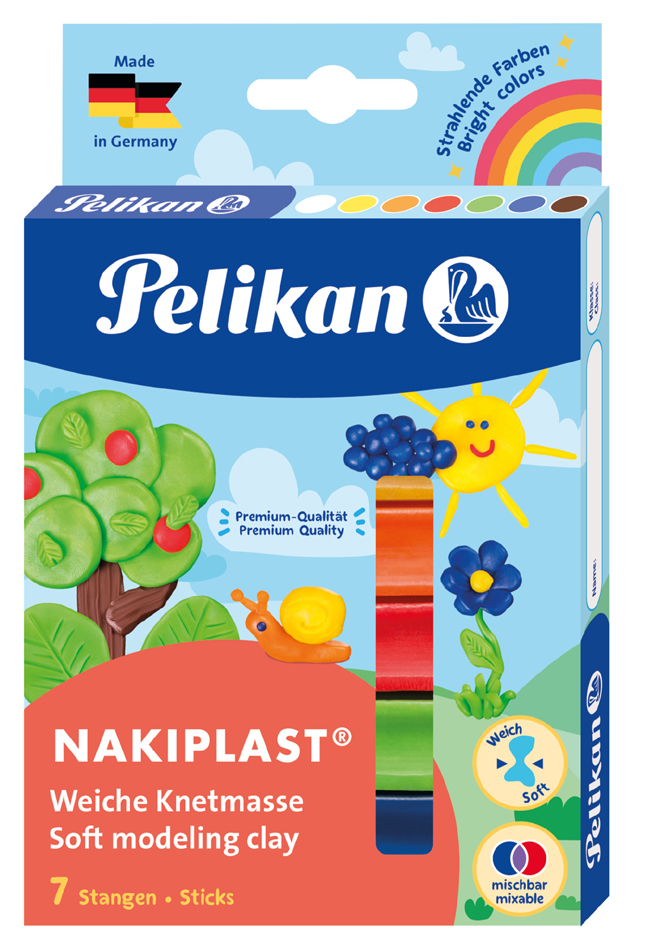 Pelikan Pâte à modeler Nakiplast grande qualité196/7,assorti
