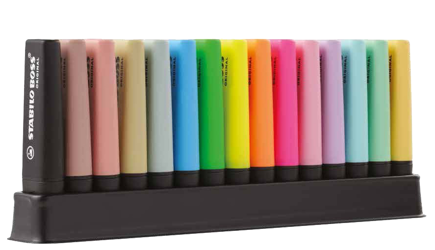 STABILO Surligneur BOSS ORIGINAL, set de table de 15