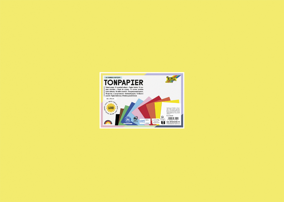 folia Papier de couleur, (L)500 x (H)700 mm, assorti