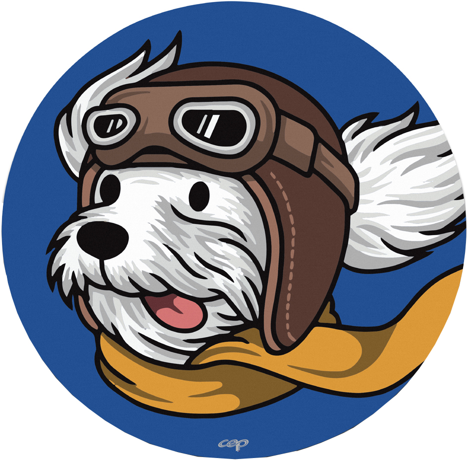 CEP Tapis de souris KIDS 'Chien aviateur', rond