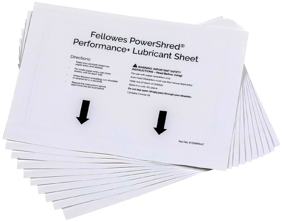 Fellowes Feuille lubrifiante pour destructeur de documents