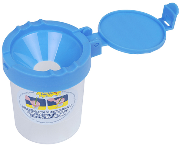 Läufer Gobelet pour pinceaux, gobelet transparent, couvercle