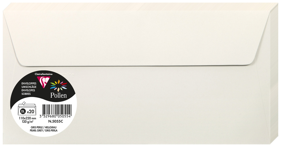 Pollen by Clairefontaine Enveloppes DL, gris perle
