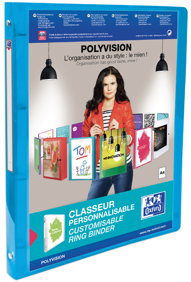 Classeurs personnalisables 4 anneaux, A4