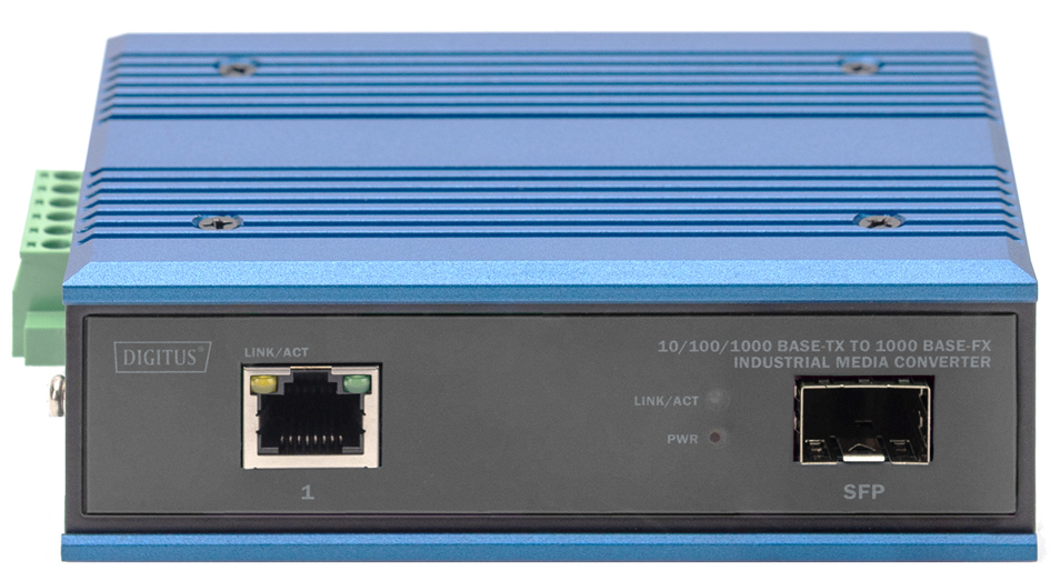 Convertisseur média industriel Gigabit Ethernet, sans module SFP, detail