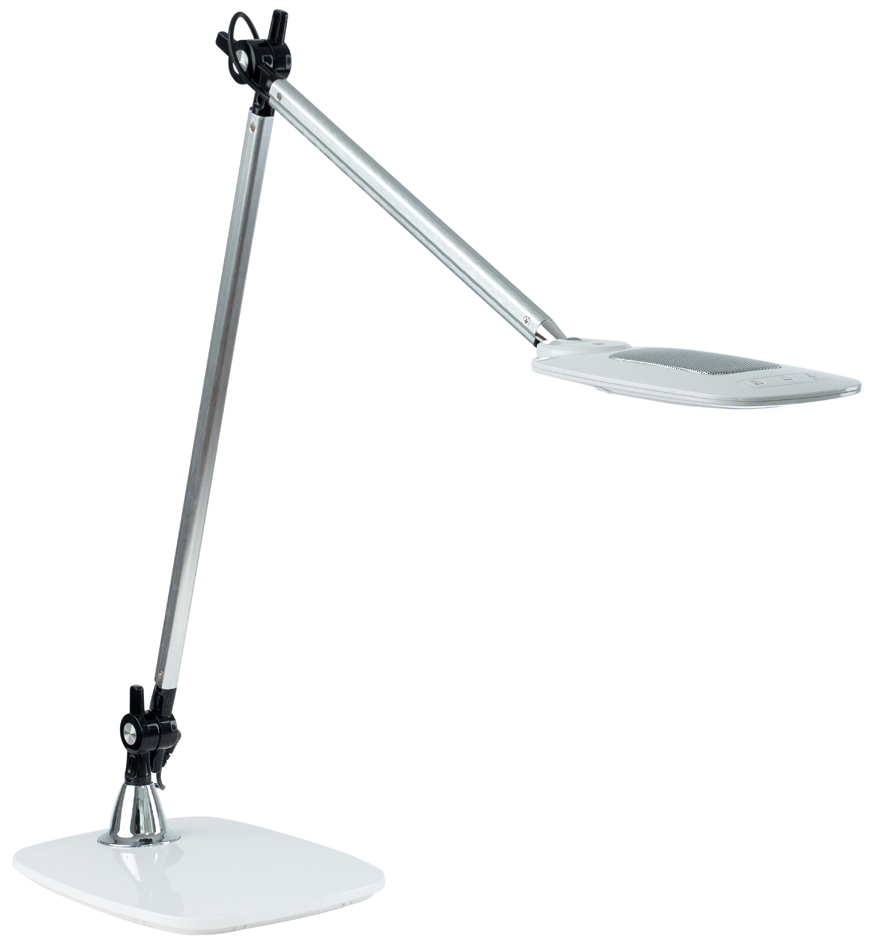 PAPERFLOW Lampe de table à LED JIM, socle, argent/blanc