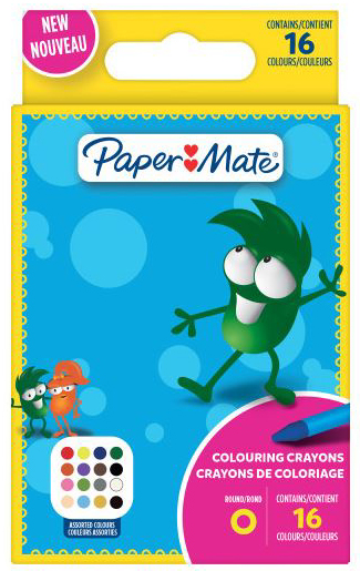 Paper:Mate Crayons de cire Kids Colouring, blister de 16