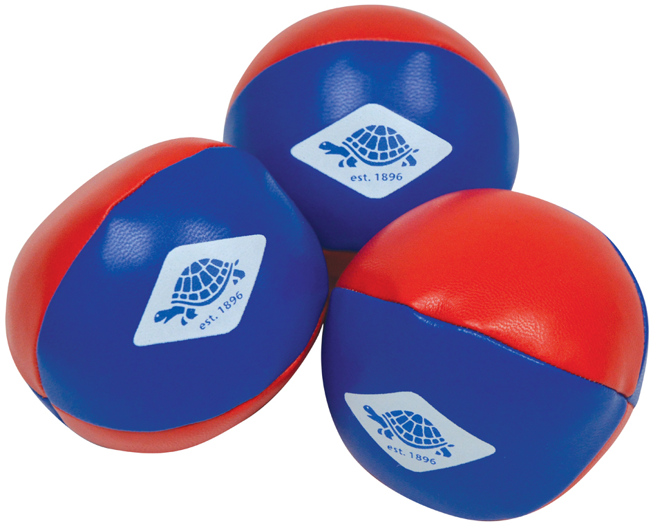 SCHILDKRÖT Balle de jonglage, set de 3, rouge/bleu