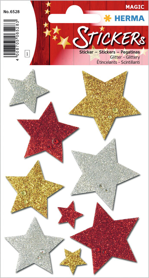 HERMA Autocollants de Noel MAGIC 'étoiles multicolore',