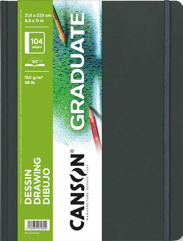 CANSON Carnet à croquis GRADUATE DRAWING, 216 x 279 mm, noir